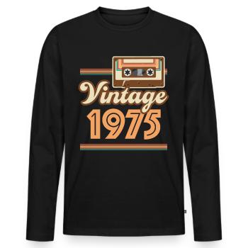 1975 Année de construction vintage - T-shirt manches longues Premium bio Homme - noir - Devant - Nico (187cm)
