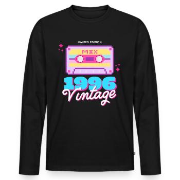 1996 Millésime Année de fabrication Vintage Gift Idea Retro - T-shirt manches longues Premium bio Homme - noir - Devant - Nico (187cm)