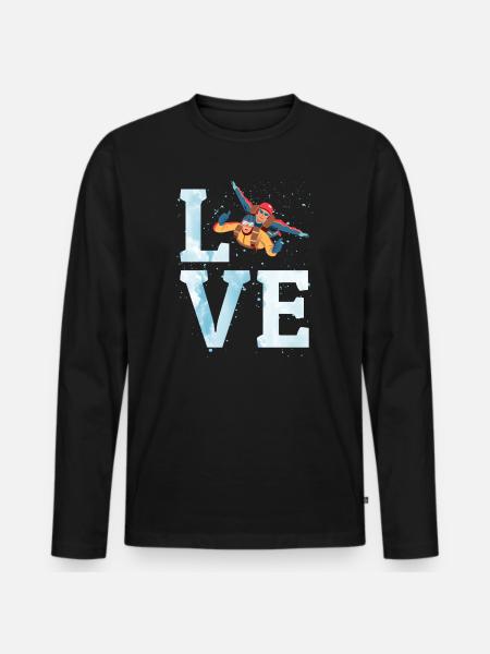 Skydiving Parachute Skydive Skydiver Parachuting - Men's Premium Organic Long Sleeve Shirt - black