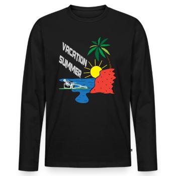 Skeleton Vacation Summer Vacation - Men's Premium Organic Long Sleeve Shirt - black - Front - Nico (187cm)