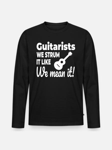 Strumming with Passion: Celebrating Guitarists - Men's Premium Organic Long Sleeve Shirt - black