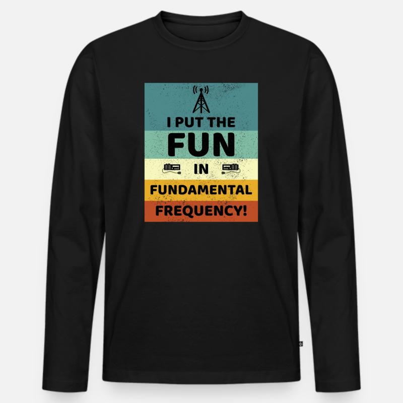 Spaß mit dem Grundfrequenz-Amateurfunk - Männer Premium Bio Langarmshirt - Schwarz
