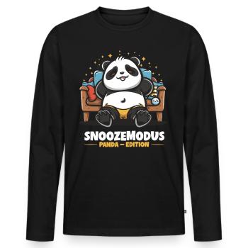 Snooze Mode - Panda Edition - Men's Premium Organic Long Sleeve Shirt - black - Front - Nico (187cm)