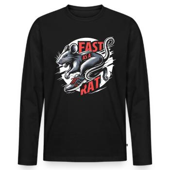 Swift Rat: Running Champion - Men's Premium Organic Long Sleeve Shirt - black - Front - Nico (187cm)