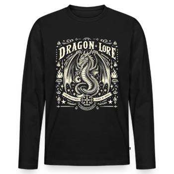 Mythischer Feuerdrache - Männer Premium Bio Langarmshirt - Schwarz - Vorne - Nico (187cm)