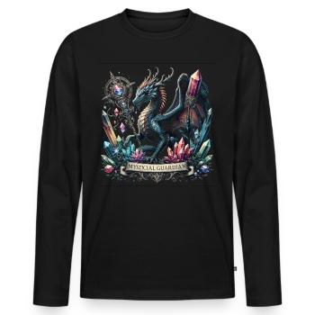 Mystic Dragonkeeper - Men's Premium Organic Long Sleeve Shirt - black - Front - Nico (187cm)
