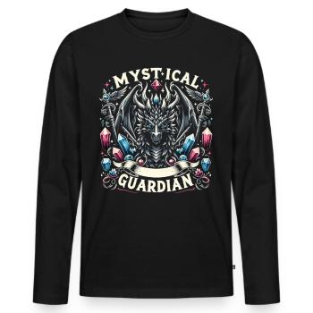 Crystalline Dragon Spell - Men's Premium Organic Long Sleeve Shirt - black - Front - Nico (187cm)