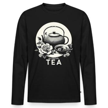 Modern Tea Time: Asian & Elegant - Men's Premium Organic Long Sleeve Shirt - black - Front - Nico (187cm)