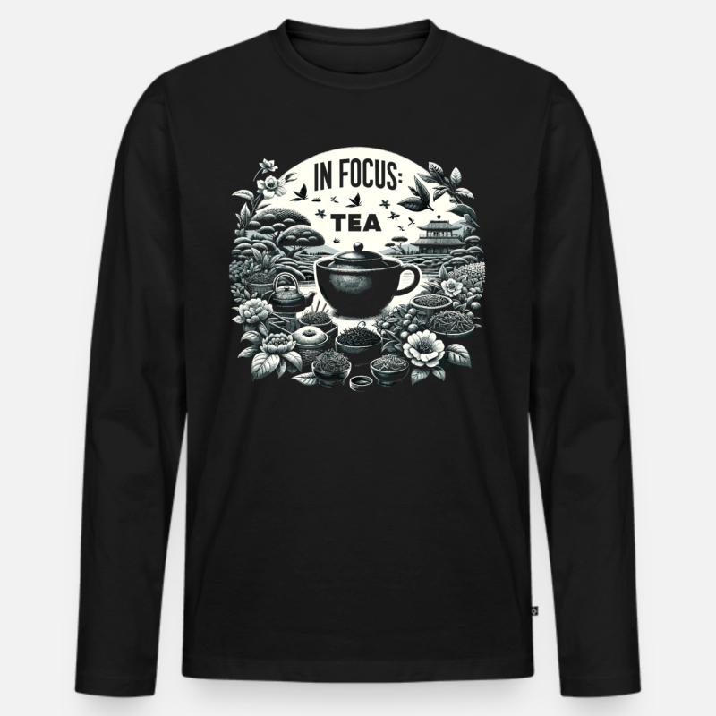 Teevielfalt im Garten - Männer Premium Bio Langarmshirt - Schwarz