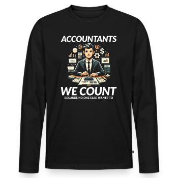 Comptable Comptabilité Tenue de livres Finance Drôle - T-shirt manches longues Premium bio Homme - noir - Devant - Nico (187cm)