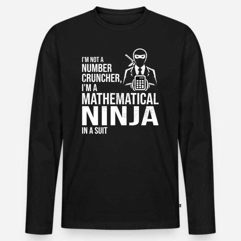 Ninja mathématique Comptable Comptable Finance - T-shirt manches longues Premium bio Homme - noir