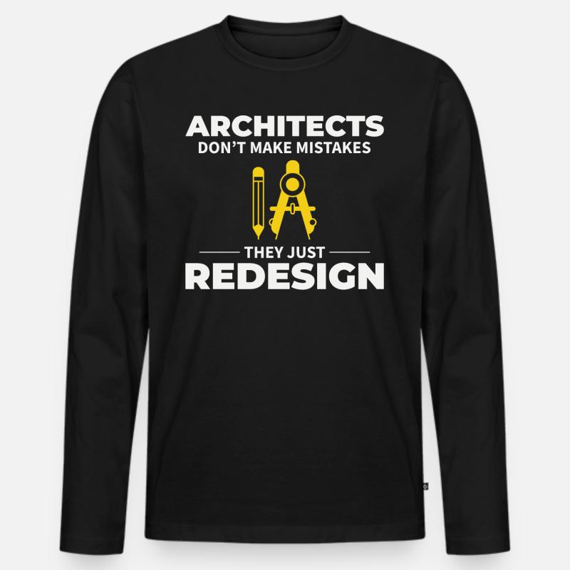 Architekt: Umgestalten statt Fehler! - Männer Premium Bio Langarmshirt - Schwarz