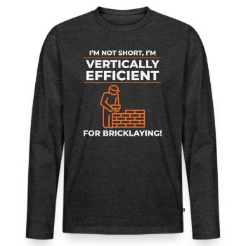 Maçon Maçon Maçon Vertical Efficacité Emploi - T-shirt manches longues Premium bio Homme - anthracite chiné - Devant - Nico (187cm)