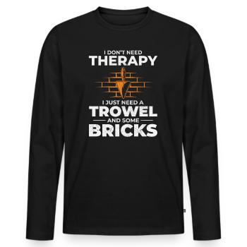 Maurer-Therapie-Kellen und Ziegel Ziegel Maurer - Männer Premium Bio Langarmshirt - Schwarz - Vorne - Nico (187cm)
