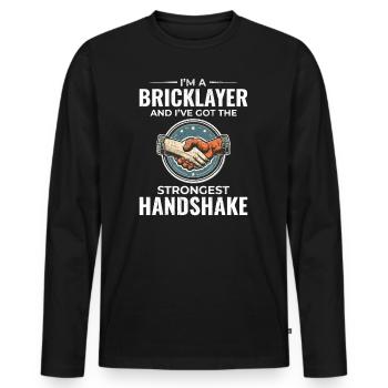 L’ d’un maçon : Fabriquer de solides poignées de main - T-shirt manches longues Premium bio Homme - noir - Devant - Nico (187cm)