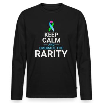 Sensibilisation aux maladies rares : Adoptez la rareté - T-shirt manches longues Premium bio Homme - noir - Devant - Nico (187cm)