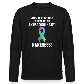 Rare Disease Awareness Embrace Extraordinary - Men's Premium Organic Long Sleeve Shirt - black - Front - Nico (187cm)