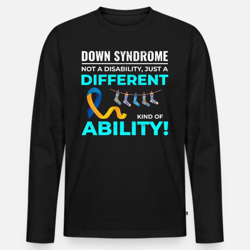 Down Syndrome Awareness Different Ability - Men's Premium Organic Long Sleeve Shirt - black