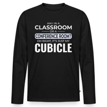 Travail Mèmes Bureau-Humour Lieu De Travail Drôle - T-shirt manches longues Premium bio Homme - noir - Devant - Nico (187cm)