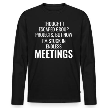 Travail Mèmes Bureau-Humour Lieu De Travail Drôle - T-shirt manches longues Premium bio Homme - noir - Devant - Nico (187cm)
