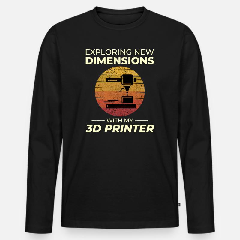 3D-Drucker 3D-Druck - Männer Premium Bio Langarmshirt - Schwarz