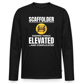 Scaffolder Scaffold Builder Scaffolding Platform - Men's Premium Organic Long Sleeve Shirt - black - Front - Nico (187cm)