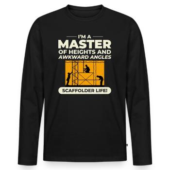 Scaffolder Scaffold Builder Scaffolding Platform - Men's Premium Organic Long Sleeve Shirt - black - Front - Nico (187cm)