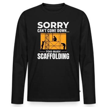 Scaffolder Scaffold Builder Scaffolding Platform - Men's Premium Organic Long Sleeve Shirt - black - Front - Nico (187cm)