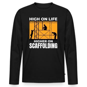 Scaffolder Scaffold Builder Scaffolding Platform - Men's Premium Organic Long Sleeve Shirt - black - Front - Nico (187cm)