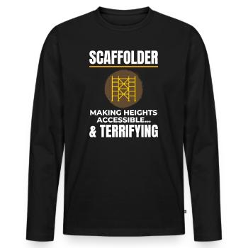Scaffolder Scaffold Builder Scaffolding Platform - Men's Premium Organic Long Sleeve Shirt - black - Front - Nico (187cm)