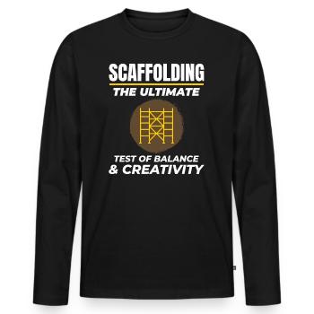 Scaffolder Scaffold Builder Scaffolding Platform - Men's Premium Organic Long Sleeve Shirt - black - Front - Nico (187cm)