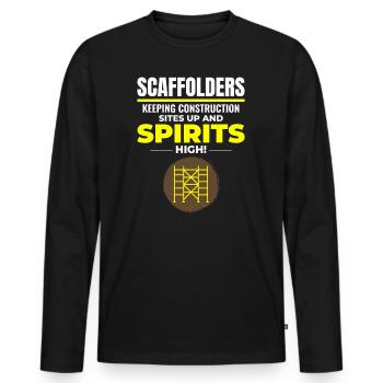 Scaffolder Scaffold Builder Scaffolding Platform - Men's Premium Organic Long Sleeve Shirt - black - Front - Nico (187cm)