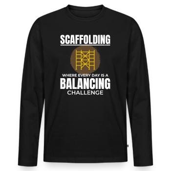Scaffolder Scaffold Builder Scaffolding Platform - Men's Premium Organic Long Sleeve Shirt - black - Front - Nico (187cm)