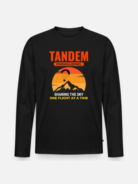 Tandem Paragliding Pilot Paraglider Adventures - Men's Premium Organic Long Sleeve Shirt - black
