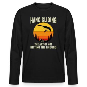 Drachenfliegen Luftsport Abenteuer Segelflug Pilot - Männer Premium Bio Langarmshirt - Schwarz - Vorne - Nico (187cm)