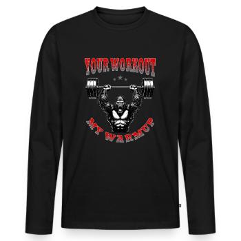 Gorilla, Warmup, Workout, Gym, Training - Men's Premium Organic Long Sleeve Shirt - black - Front - Nico (187cm)