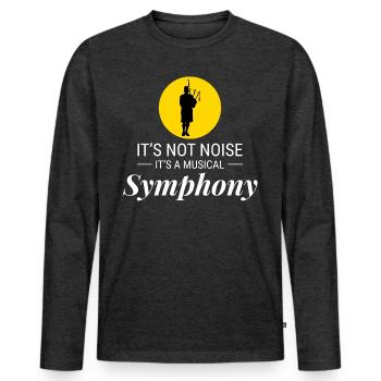 Instrument de joueur de cornemuse Musique écossaise - T-shirt manches longues Premium bio Homme - anthracite chiné - Devant - Nico (187cm)