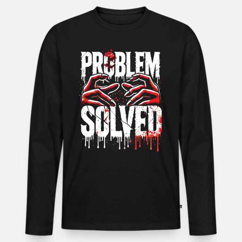Shocking Solution - Problem Solved - Men's Premium Organic Long Sleeve Shirt - black