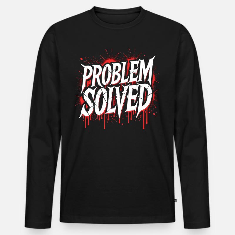 Problem Gelöst - Problem Solved - Männer Premium Bio Langarmshirt - Schwarz