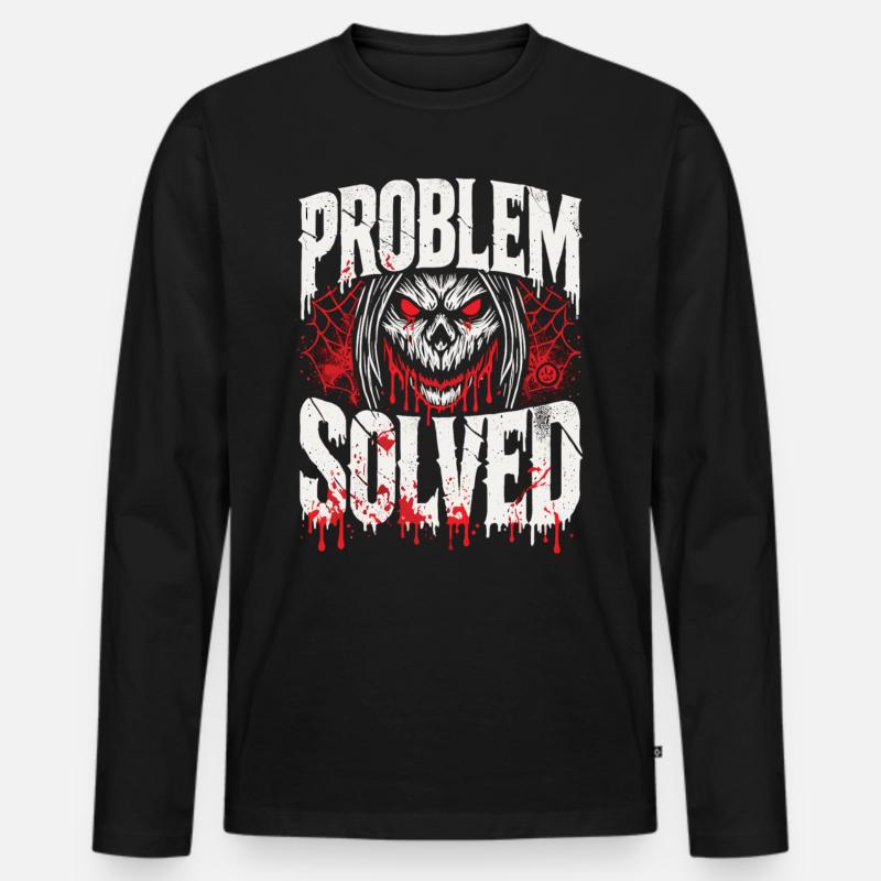 Bloody Solution - Problem Solved - Men's Premium Organic Long Sleeve Shirt - black