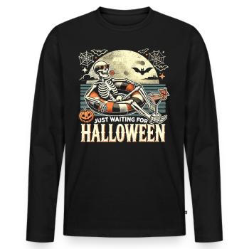 Spooky Cocktail Chemise Squelette - T-shirt manches longues Premium bio Homme - noir - Devant - Nico (187cm)