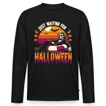 Vampire de vacances attendant Halloween - T-shirt manches longues Premium bio Homme - noir - Devant - Nico (187cm)