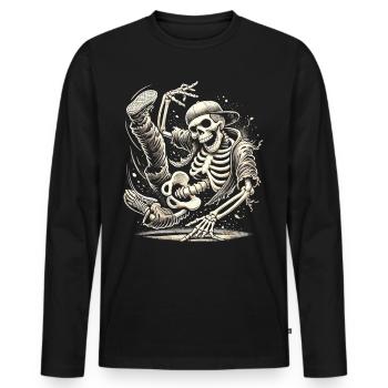 Skeleton dancer in Halloween style - Men's Premium Organic Long Sleeve Shirt - black - Front - Nico (187cm)