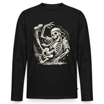 Skeleton Breakdance Master - T-shirt manches longues Premium bio Homme - noir - Devant - Nico (187cm)