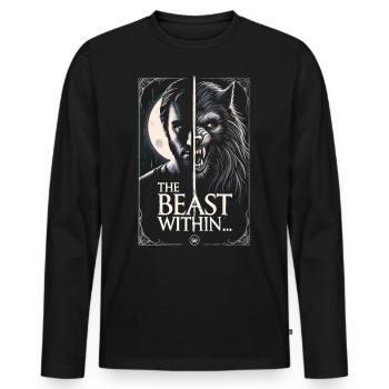 The Beast Within - Transformation in the Full Moon - Men's Premium Organic Long Sleeve Shirt - black - Front - Nico (187cm)