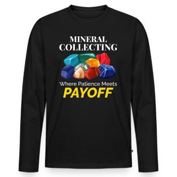 Crystal Collecting Rock Hunting Mineral Collector - Men's Premium Organic Long Sleeve Shirt - black - Front - Nico (187cm)