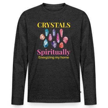 Crystal Collecting Rock Hunting Mineral Collector - Men's Premium Organic Long Sleeve Shirt - heather anthracite - Front - Nico (187cm)
