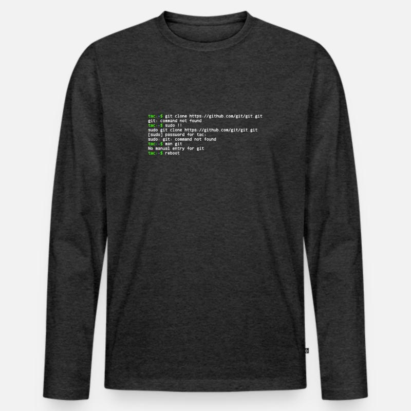 linux shell git clone T-shirt manches longues Premium bio Homme
