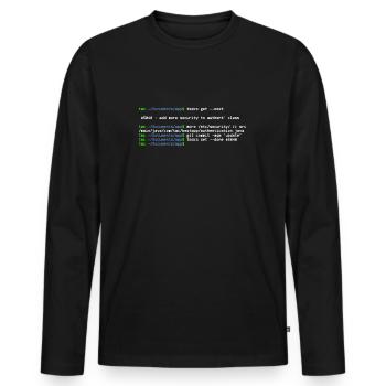 linux shell more security - T-shirt manches longues Premium bio Homme - noir - Devant - Nico (187cm)