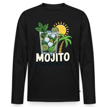 Mojito – Because adulthood is hard - Men's Premium Organic Long Sleeve Shirt - black - Front - Nico (187cm)